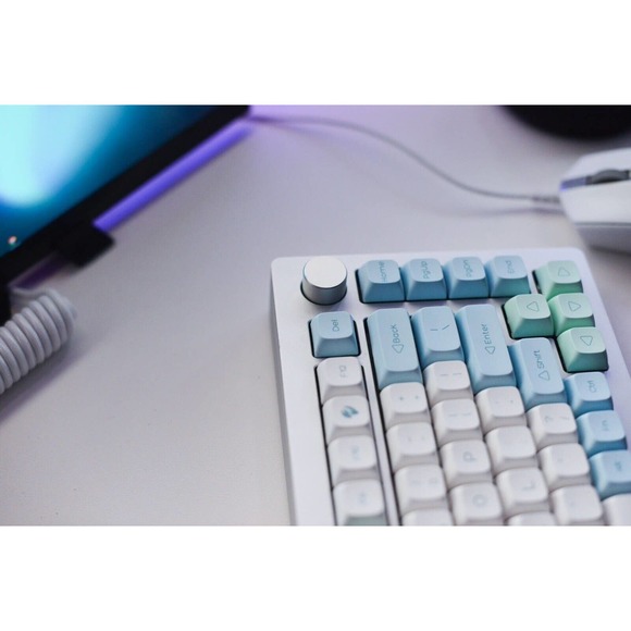 Custom Modded Mechanical Keyboard 75 Percent Silver Monsgeek M1 Thock Lubed RGB - Picture 6 of 9